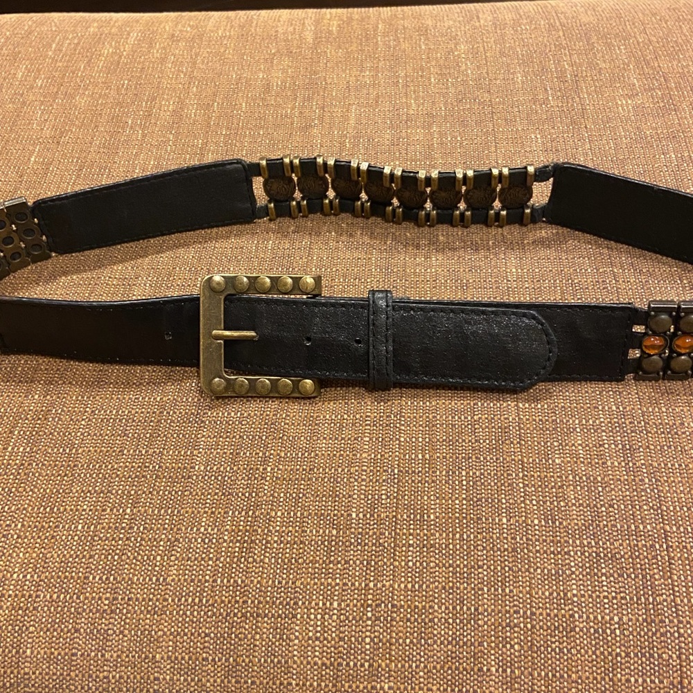 1 1/2” brown studded belt.